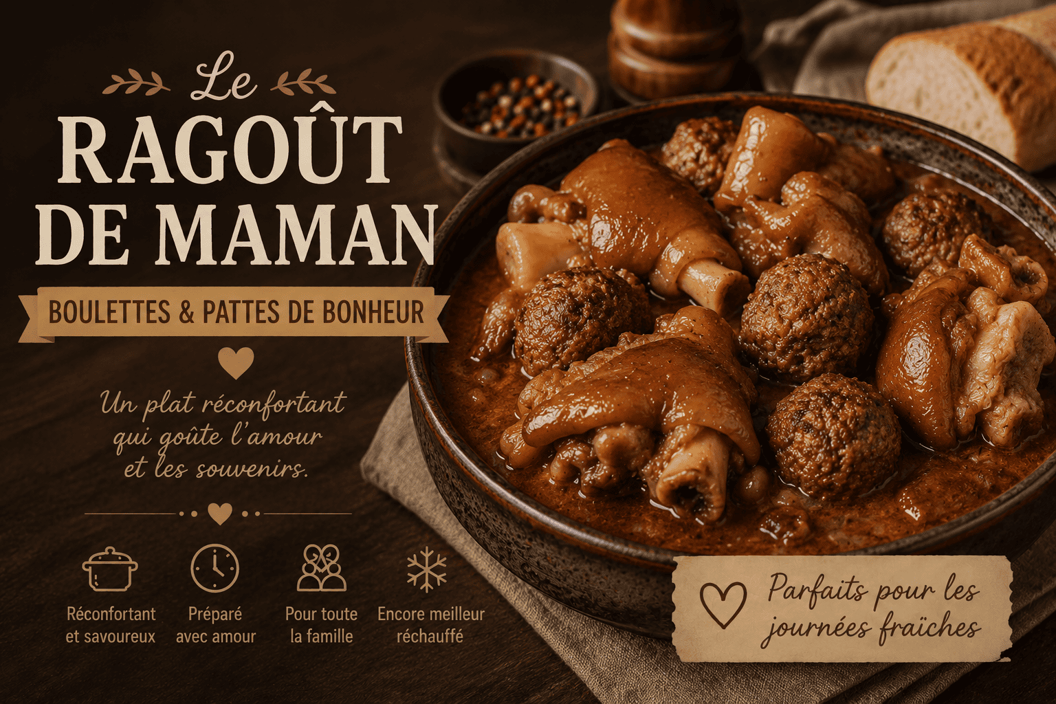 Le ragoût de maman (boulettes & pattes de bonheur)